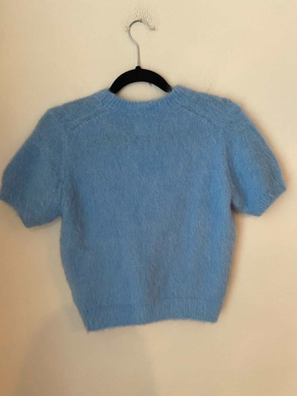 DÔEN Hearst Sweater Seashore Blue Fuzzy Alpaca Short Sleeve Knit XS - Picture 3 of 7